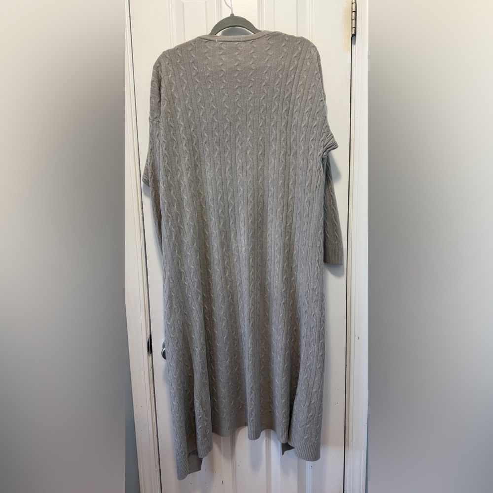 TJD Long Lightweight Long Open Cable Knit Cardigan Size 1X‎ - Picture 6 of 8